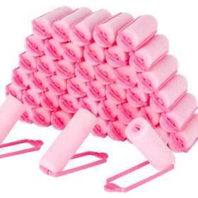 MAQIHAN front packaging showing 40 pink sponge rollers and set benefit