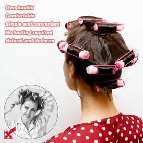 MAQIHAN rollers worn overnight in hair demonstrating comfortable sleep-friendly design