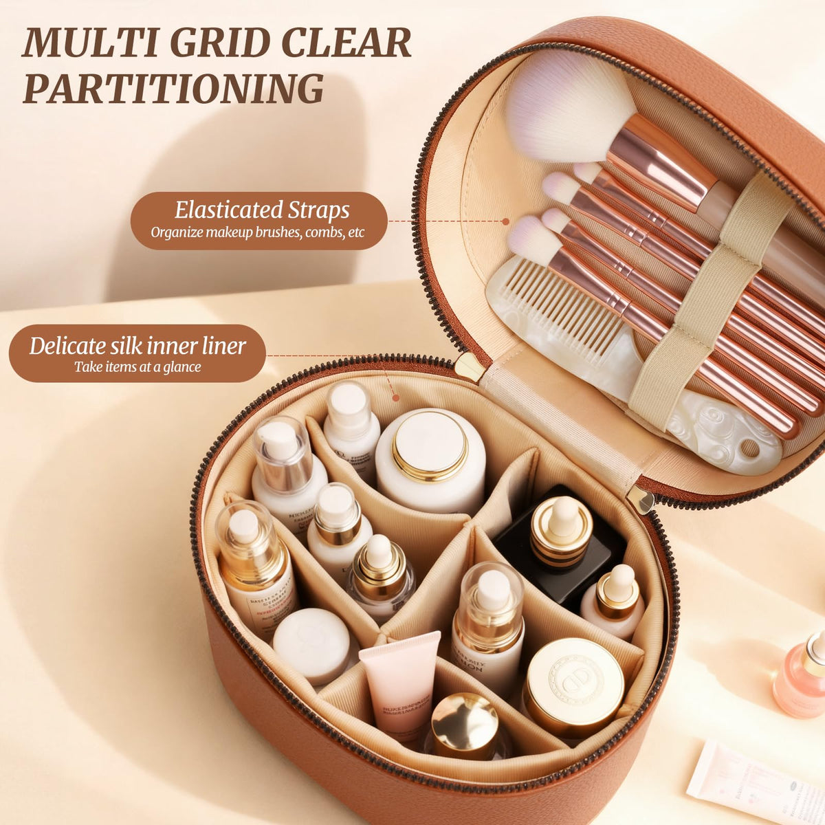 MaqSacion removable divider adjusted to fit palettes and bottles, customizable organization