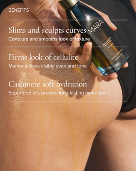 MARA oil texture glistening on skin for fast-absorbing hydration benefit