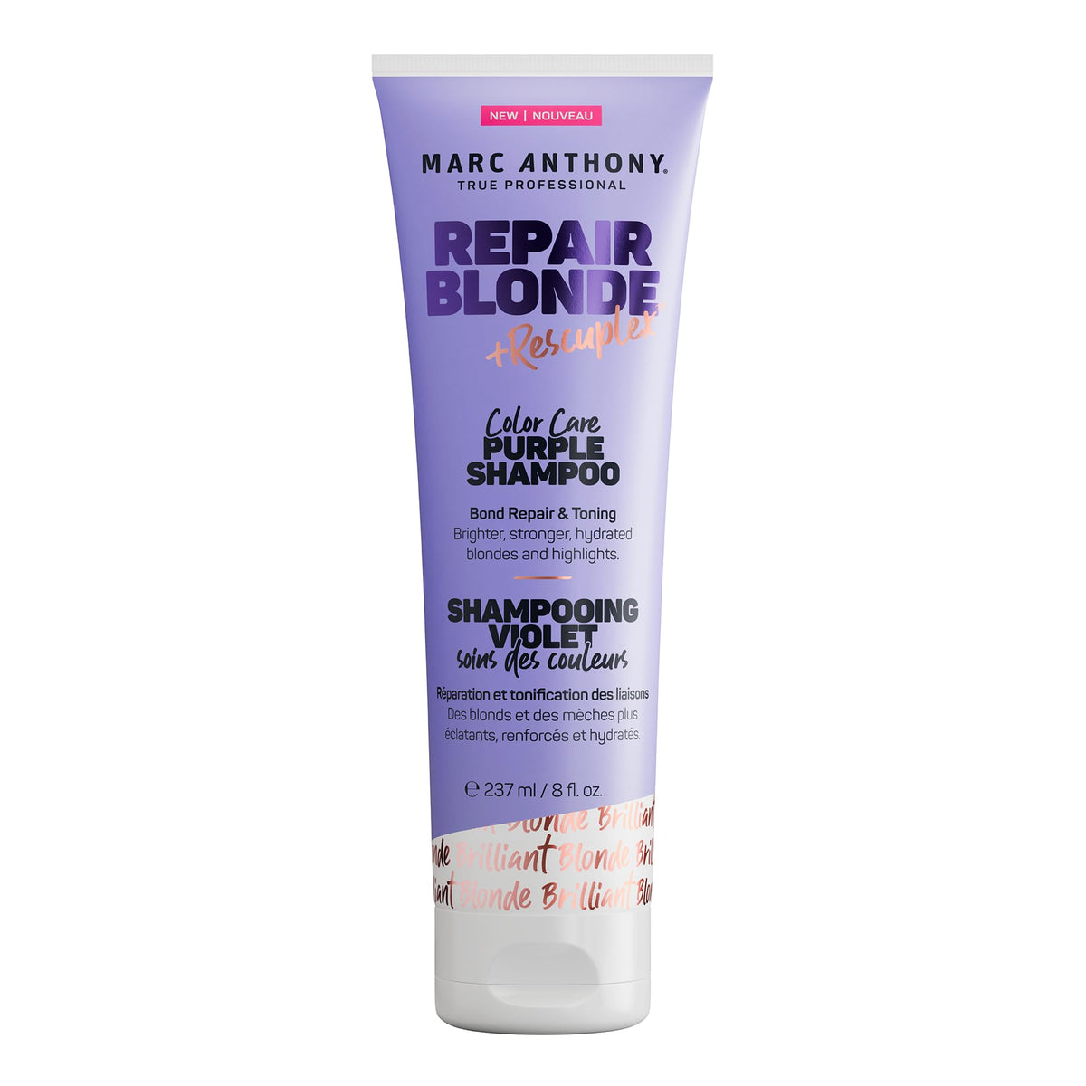 Marc Anthony front bottle showing product for toning blonde hair and bond repair