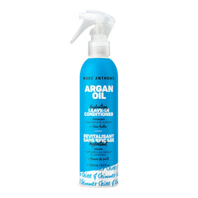 Marc Anthony front packaging showing argan leave-in conditioner and benefits