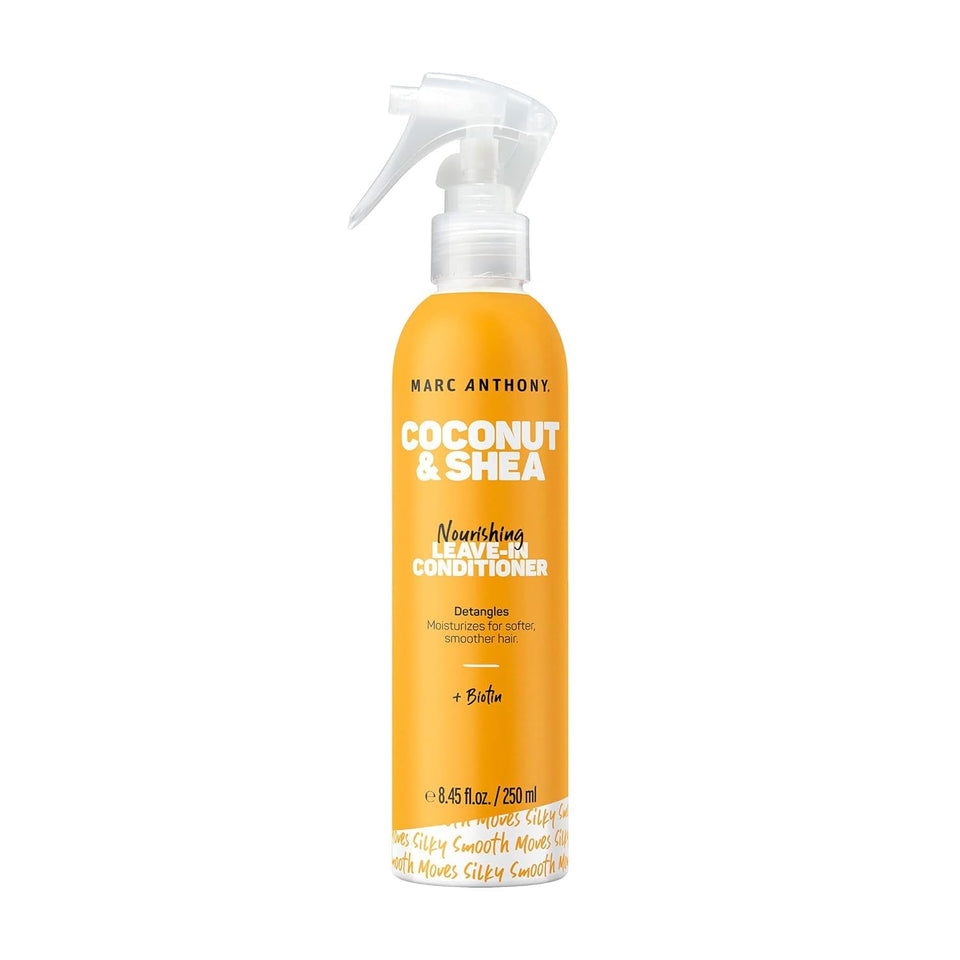 Marc Anthony front bottle packaging showing coconut and shea label and benefit