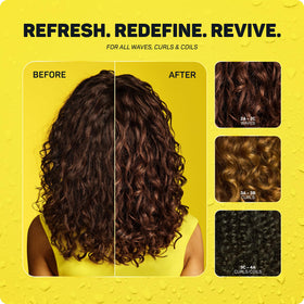 Marc Anthony spray in-use by stylist refreshing curls for instant bounce