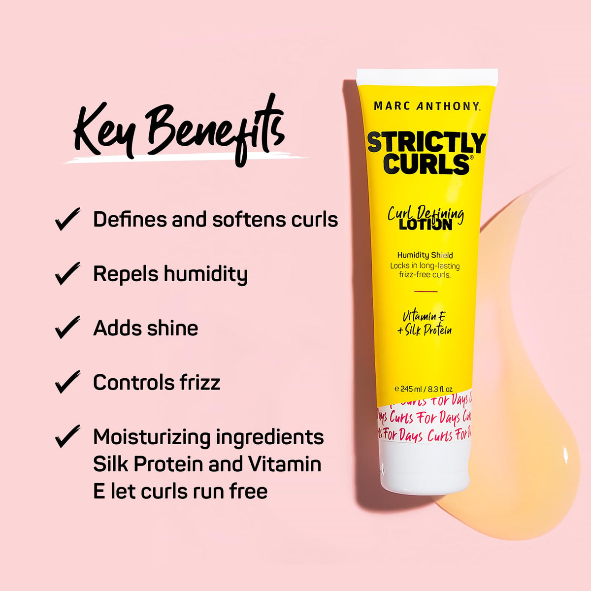 Marc Anthony lotion texture close-up showing creamy lightweight formula for definition