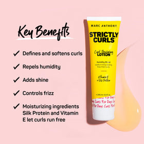 Marc Anthony lotion texture close-up showing creamy lightweight formula for definition