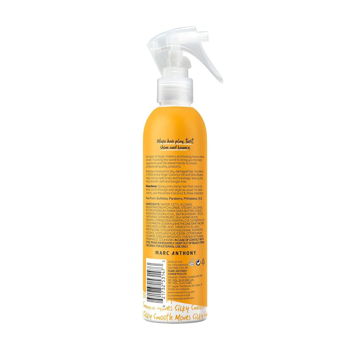 Marc Anthony spray nozzle dispensing mist for easy detangling benefit