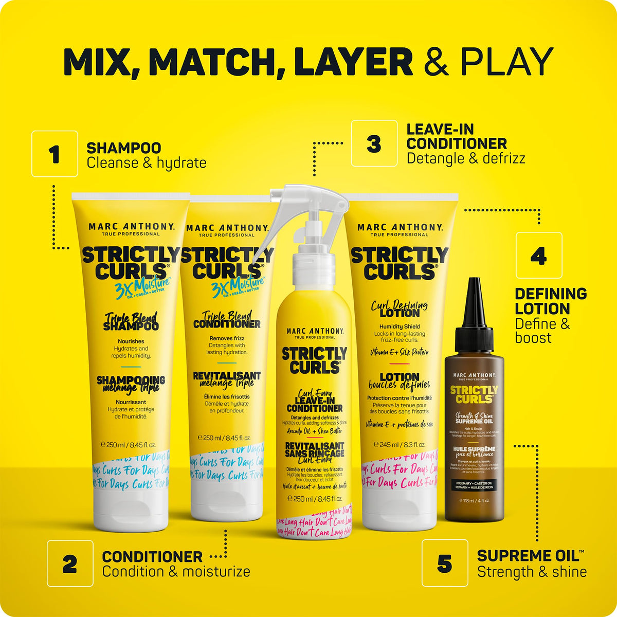 Marc Anthony bottle on bathroom counter in styling routine offering everyday ease