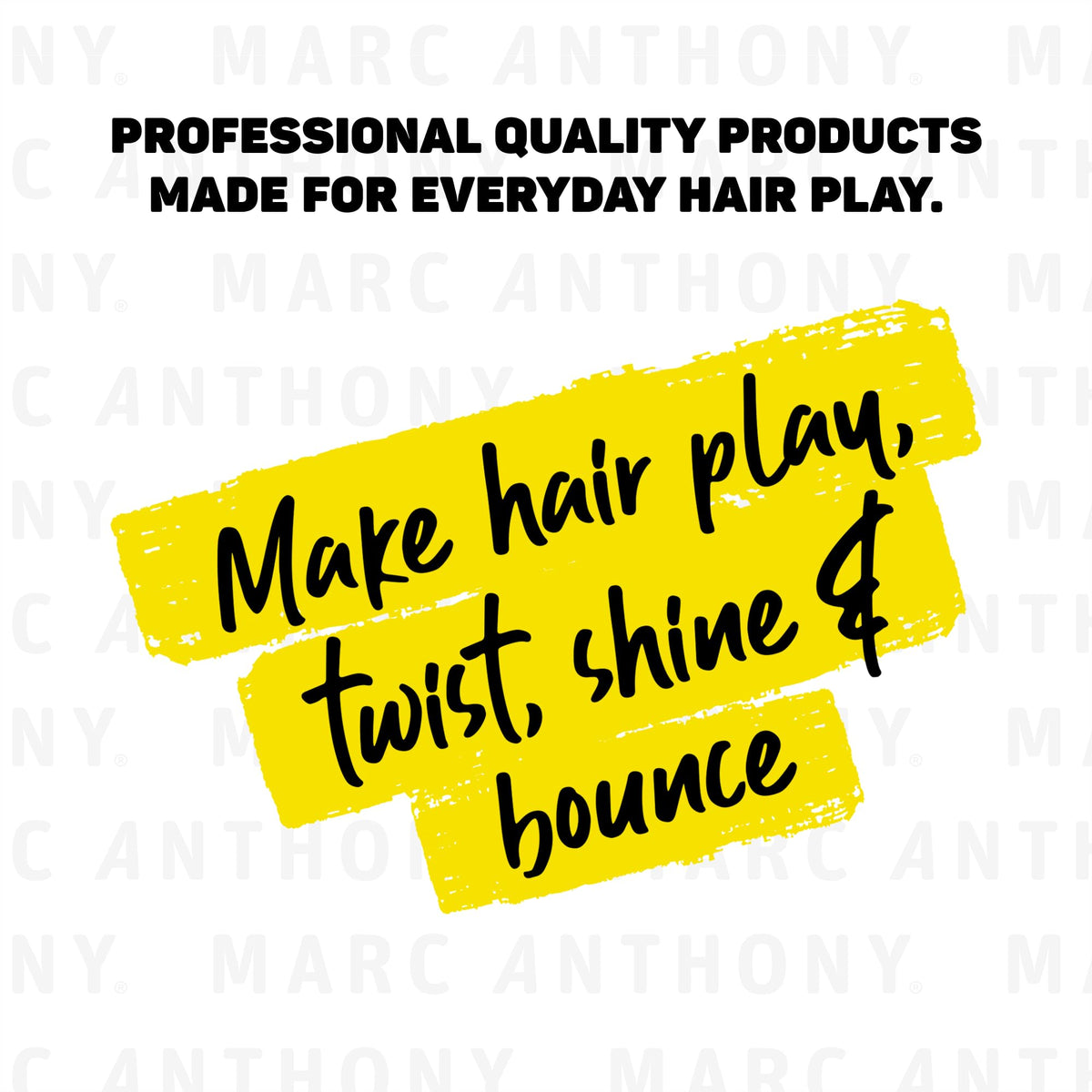 Marc Anthony bottle on bathroom shelf styled in curl-care routine setting