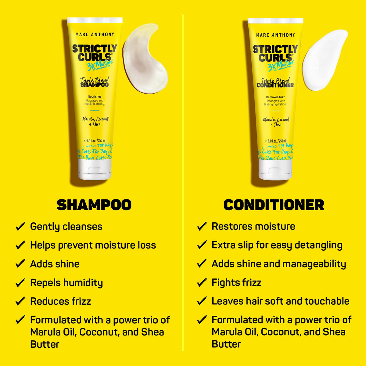 Marc Anthony texture shot with oil and butter drops showing moisturizing ingredients
