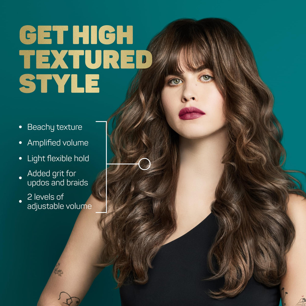 Marc Anthony ingredient display with rice protein and aloe, promoting softer hair
