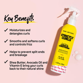 Close-up of liquid texture highlighting Marc Anthony formula slip for easier detangling