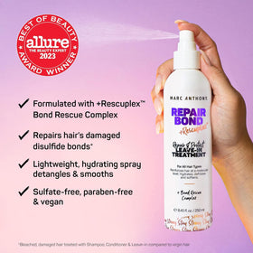 Marc Anthony mist texture on hand demonstrating lightweight, non-greasy formula