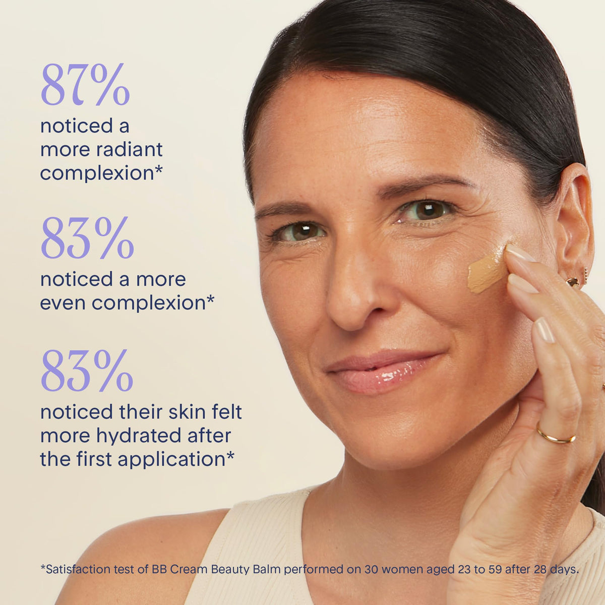 MARCELLE applied on hand demonstrating natural coverage and hydration