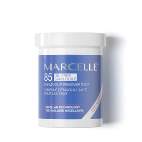 MARCELLE front packaging tub showing 85 pads and resealable lid for convenience