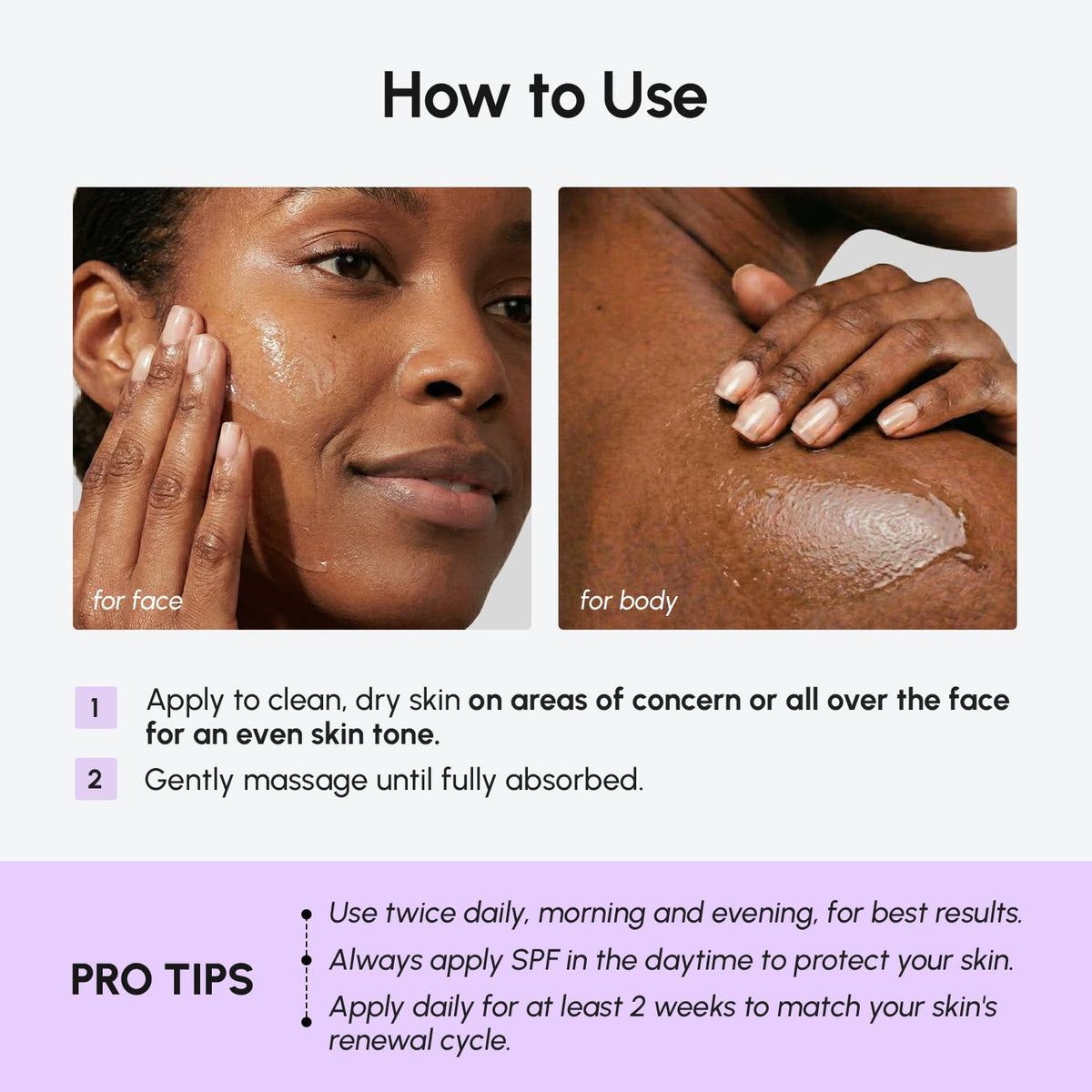 MAREE applied to face and neck demonstrating even-toning benefit