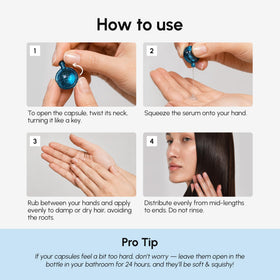 MAREE being applied to damp hair showing frizz control and improved manageability