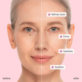 MAREE woman applying pad to cheek, illustrating gentle exfoliation and calming benefit
