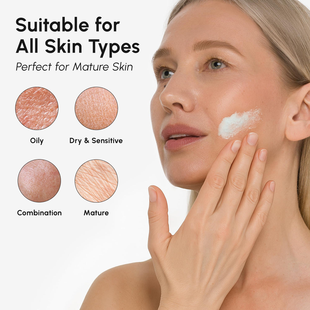 MAREE staged before-and-after setup implying smoother, brighter complexion