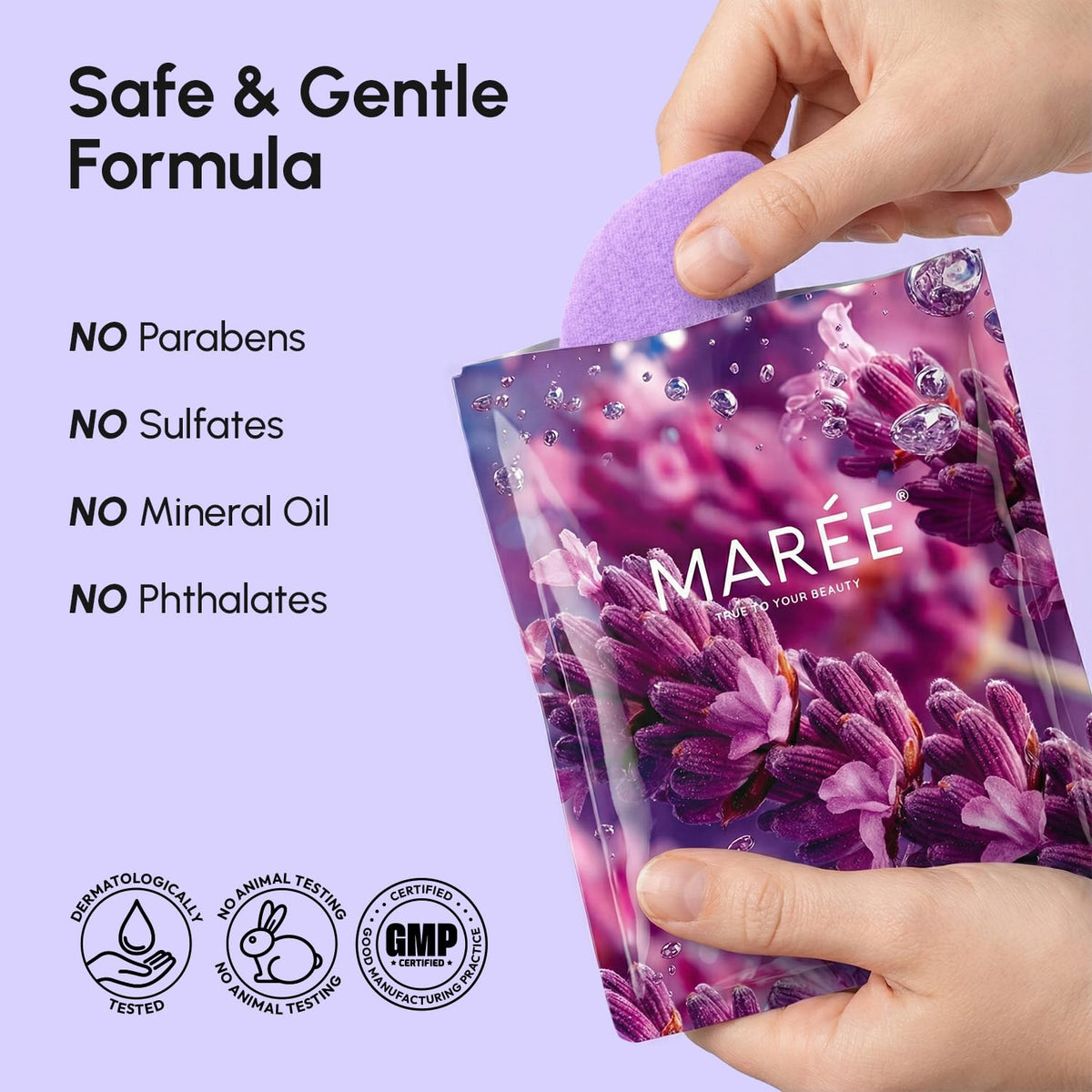 MAREE box open showing multiple patches and single-use hygiene benefit