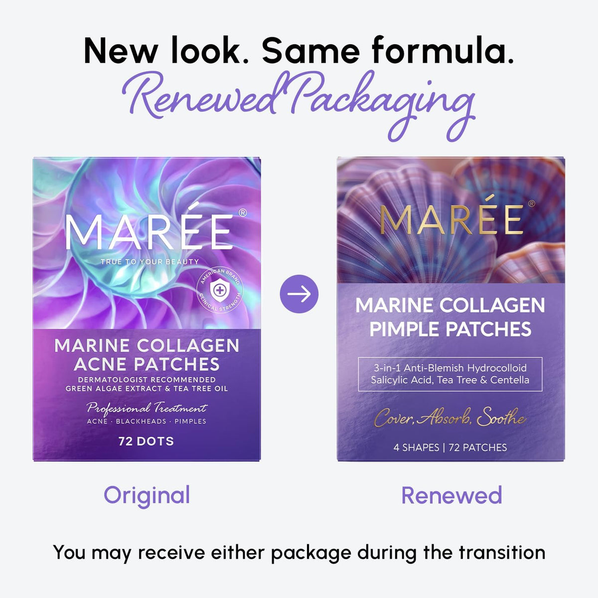 MAREE close-up holographic texture highlighting discreet shine benefit