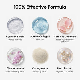 MAREE ingredients label showing marine collagen and hyaluronic acid content