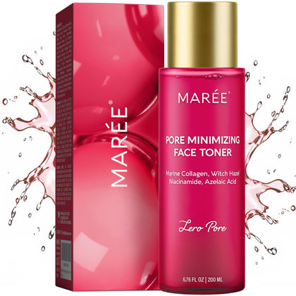 MAREE front bottle showing sleek packaging and refined pore control benefit