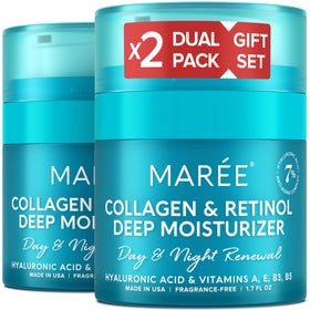 MAREE front-facing dual jars showing product and brand, promotes value and consistency