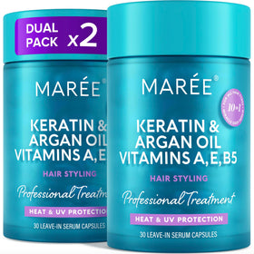 MAREE front packaging showing two-pack capsules and clear benefit of frizz control