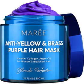 MAREE front packaging of purple hair mask showing product benefit