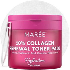 MAREE front packaging of toner pads showing brand and purpose, convenient and travel-ready