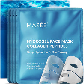 MAREE front packaging showing 4-mask hydrating set and benefits