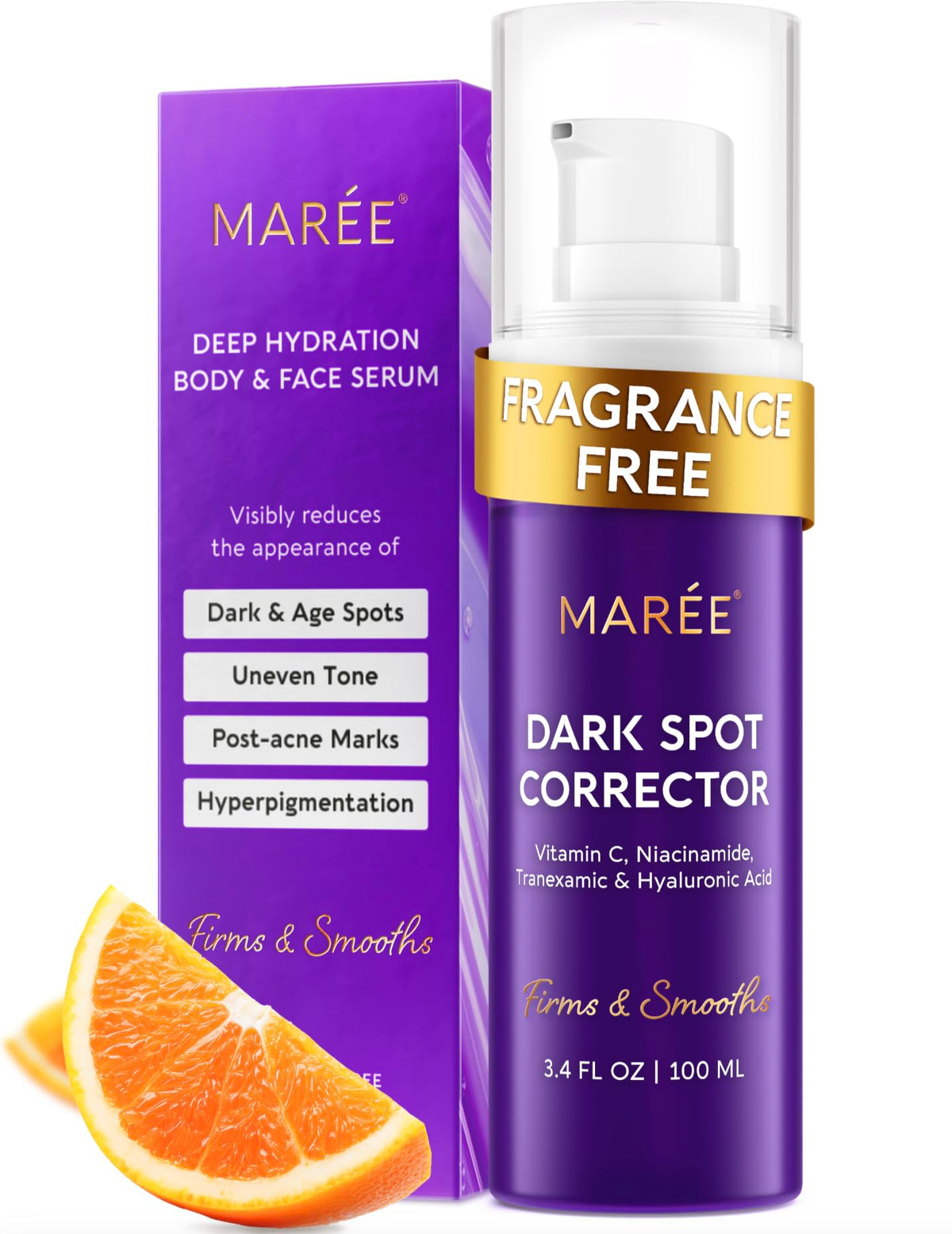 MAREE front packaging showing serum bottle for targeted spot correction