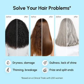 MAREE before and after hair ends comparison showing improved appearance and smoother ends