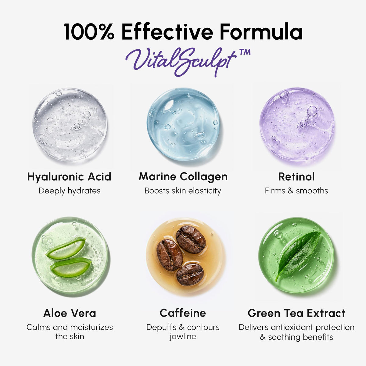 MAREE displayed ingredients hyaluronic acid and marine collagen