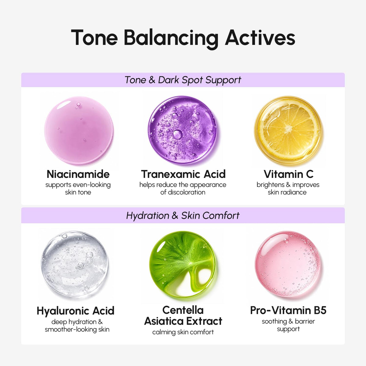 MAREE ingredient label showing TXA, vitamin C, niacinamide benefits
