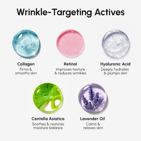 MAREE ingredient label close-up listing collagen retinol hyaluronic acid benefits
