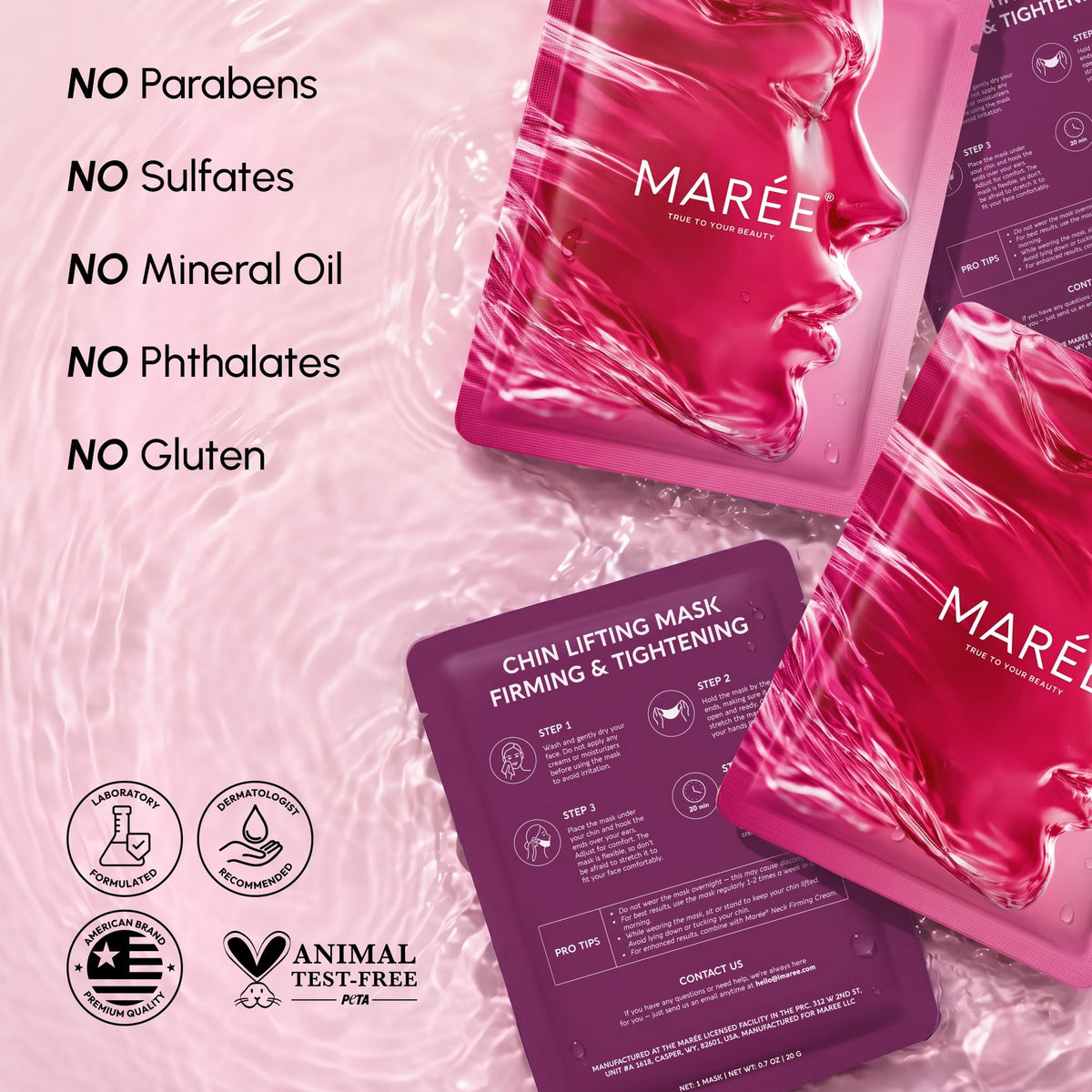 MAREE label close-up listing collagen, retinol and hyaluronic acid