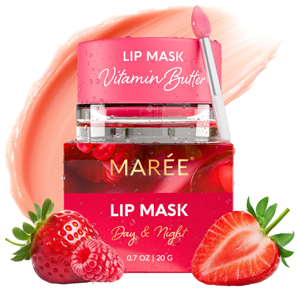 MAREE jar front view showing product and calming berry scent for overnight hydration