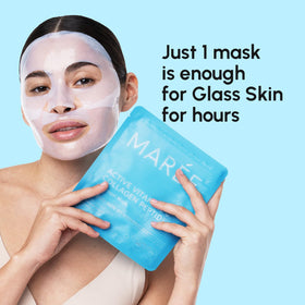 MAREE mask applied on model demonstrating even coverage and calm