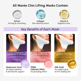 MAREE mask covering neck area illustrating extended lift and hydration benefit