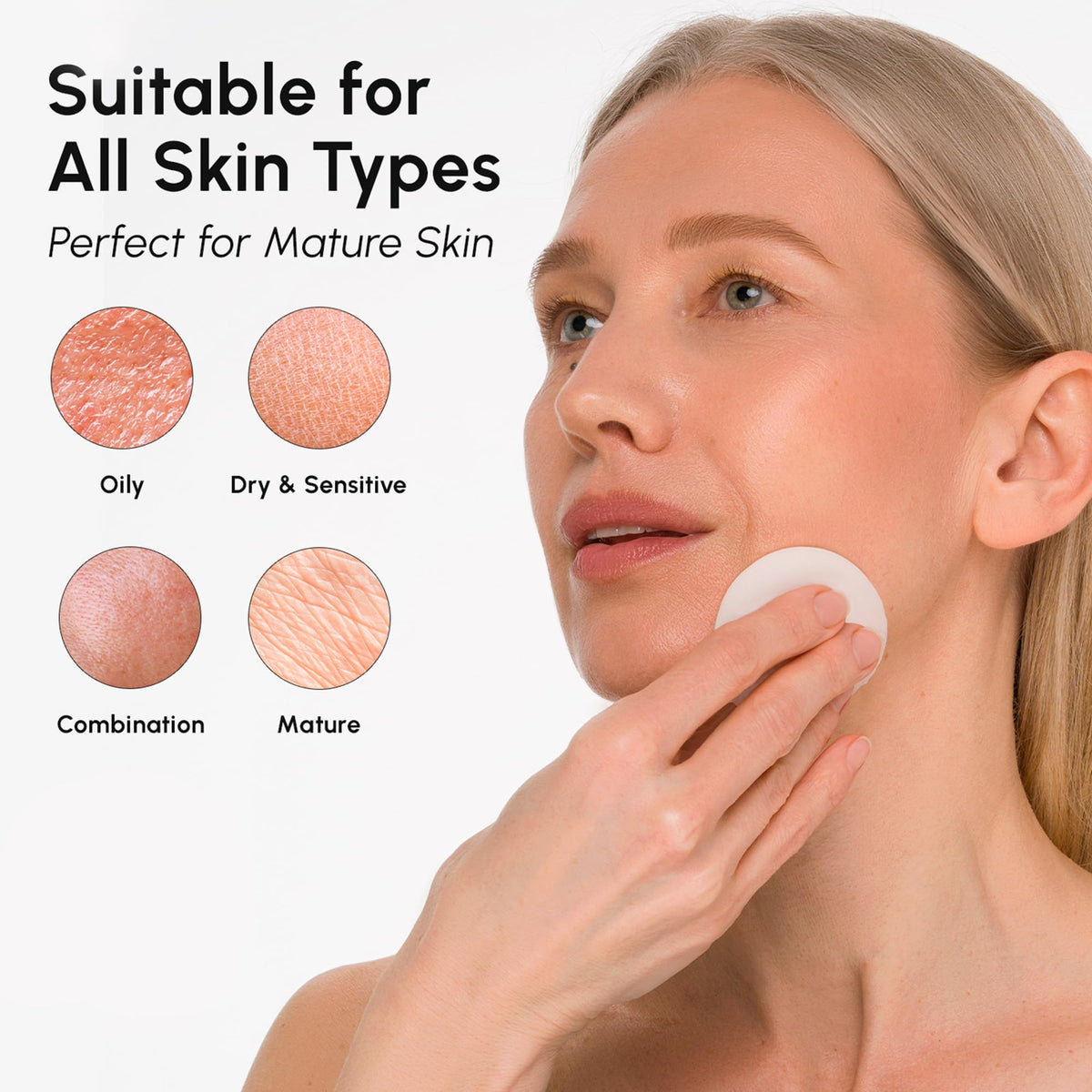 MAREE open tub revealing stacked pads for easy daily use benefit