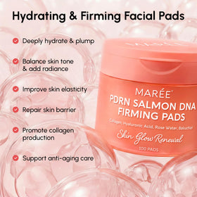 MAREE soaked pad with visible essence illustrating hydrating formula delivery