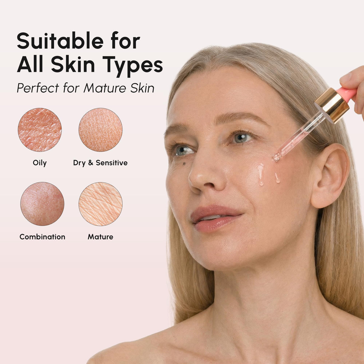 MAREE serum applied on hand illustrating absorption and smooth finish