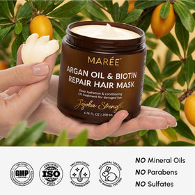MAREE held in hand for size comparison, communicates travel-friendly 6.7 fl oz