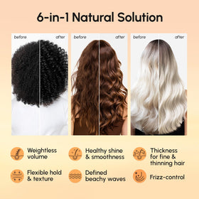 MAREE being sprayed on damp hair to create natural waves and hold
