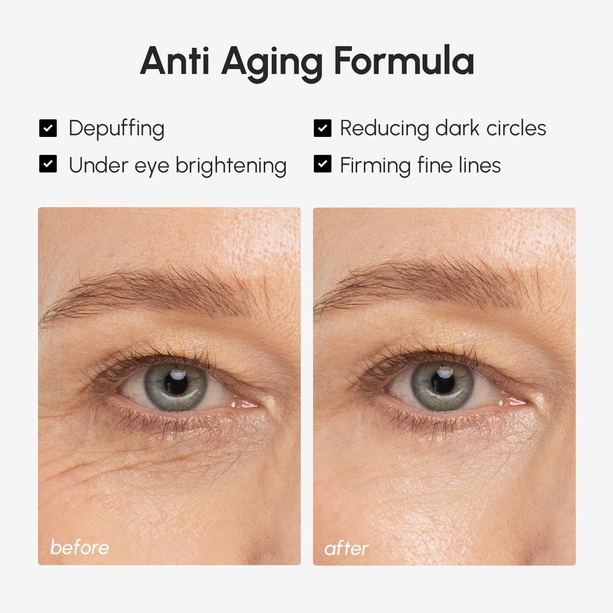 MAREE applying stick under eye to reduce puffiness and refresh