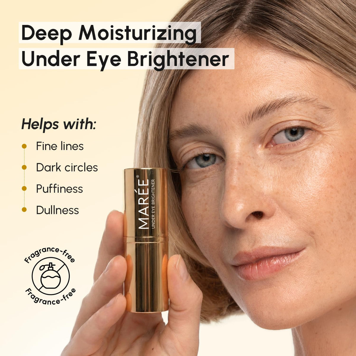 MAREE open applicator close-up revealing smooth stick texture for precise application