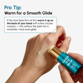 MAREE applying balm under eye closeup demonstrates precise targeted application