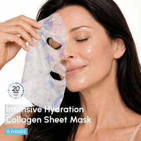 MAREE unfolded sheet mask flatlay on white surface highlighting full coverage benefit